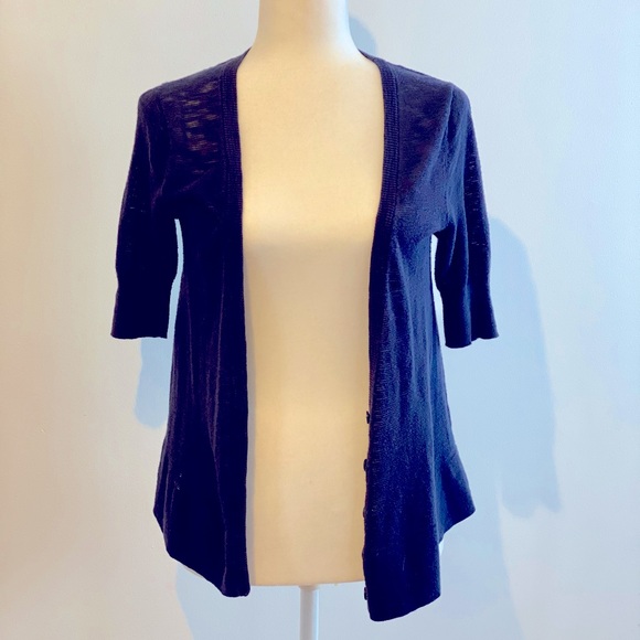 aerie Sweaters - Aerie high-low short-sleeved Cardigan in navy